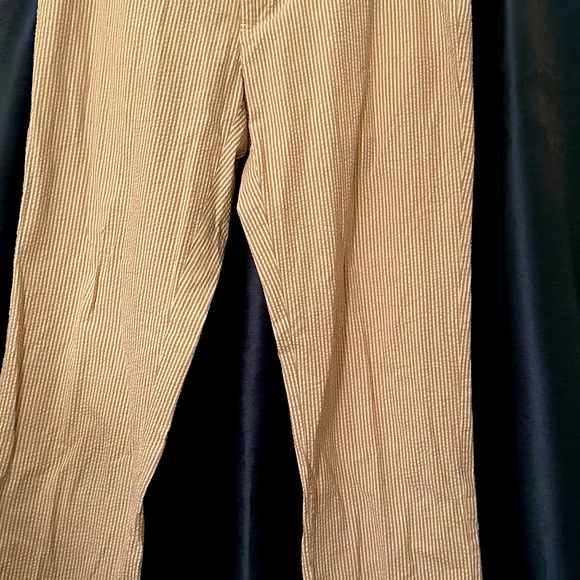 EUC PoloRalph Lauren pants, 100% cotton size 36/34, tan and white striped pants. - Picture 2 of 5